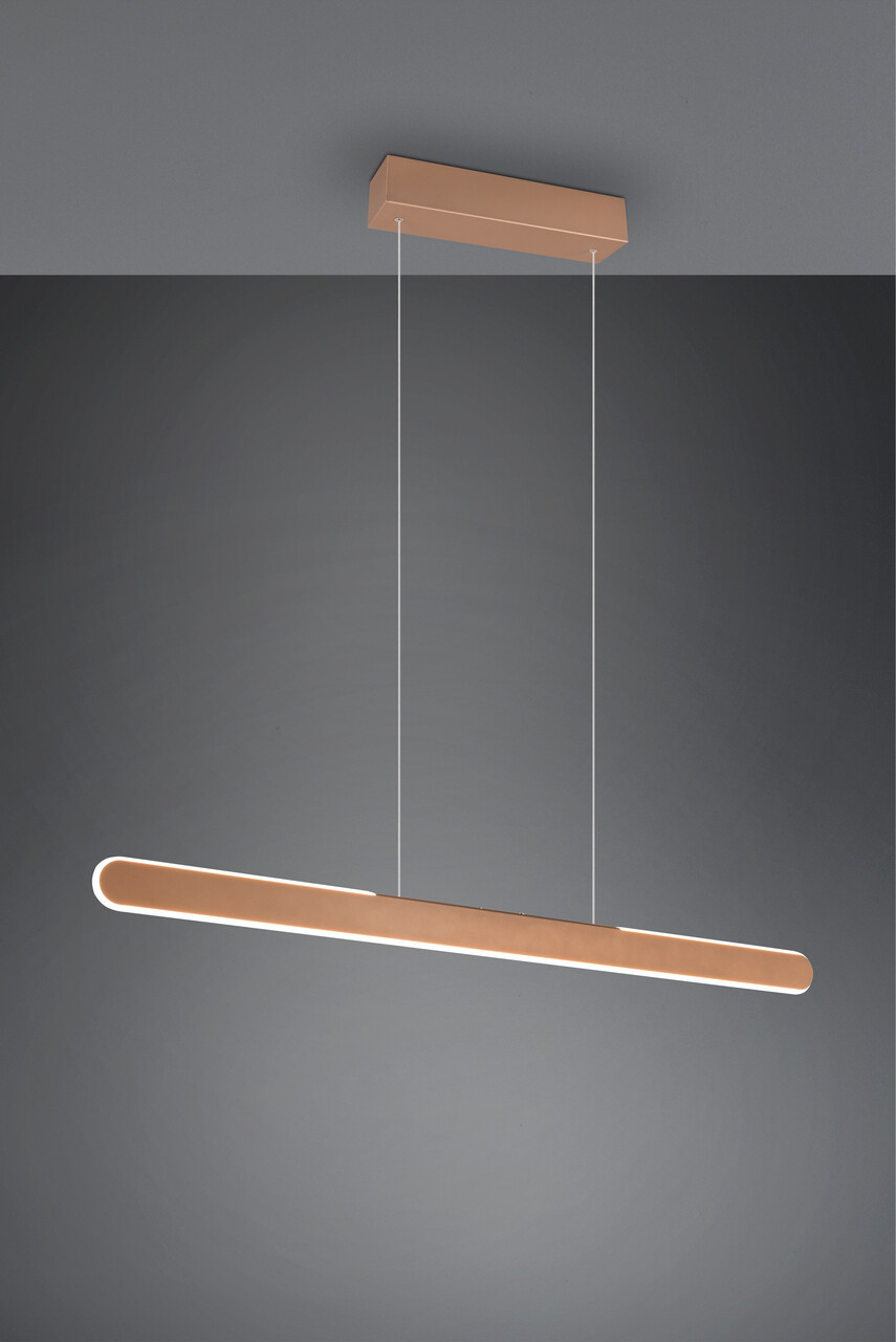 Lustra Helios, TRIO, 100x8.5x160 cm, 28W, 1x SMD, metal, maro - imagine 7